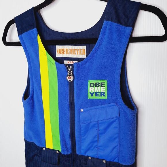 Vintage Obermeyer Kids Ski Bibs Medieval Blue Chill Factor Pants Suit 4 Snow - Picture 3 of 12